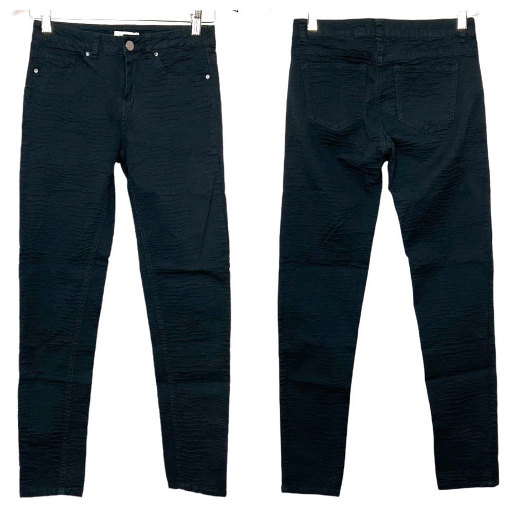 NWT ZADIG & VOLTAIRE Textured Tiger Stripe Cotton Crepe Ankle Crop Slim Pants XS - Picture 2 of 6